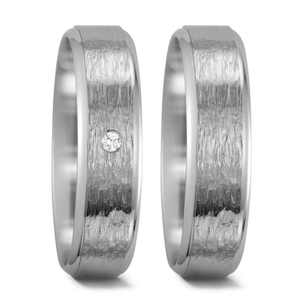 Weidner Trauringe Weissgold 62053 + 72053